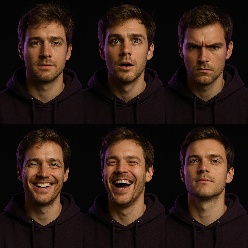 Character expression sheet — NPC face rig