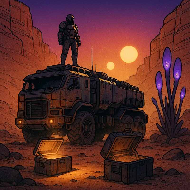 Cel-Shaded Wasteland — looter shooter concept art