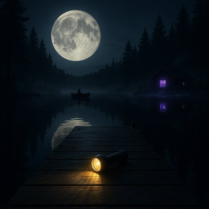 Moonlit Summer Camp — horror concept art